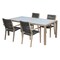 Armen Living Sienna and Madsen 5 Piece Outdoor Eucalyptus Dining Set with Gray Teak Finish SETODDI5DK - alternate 1